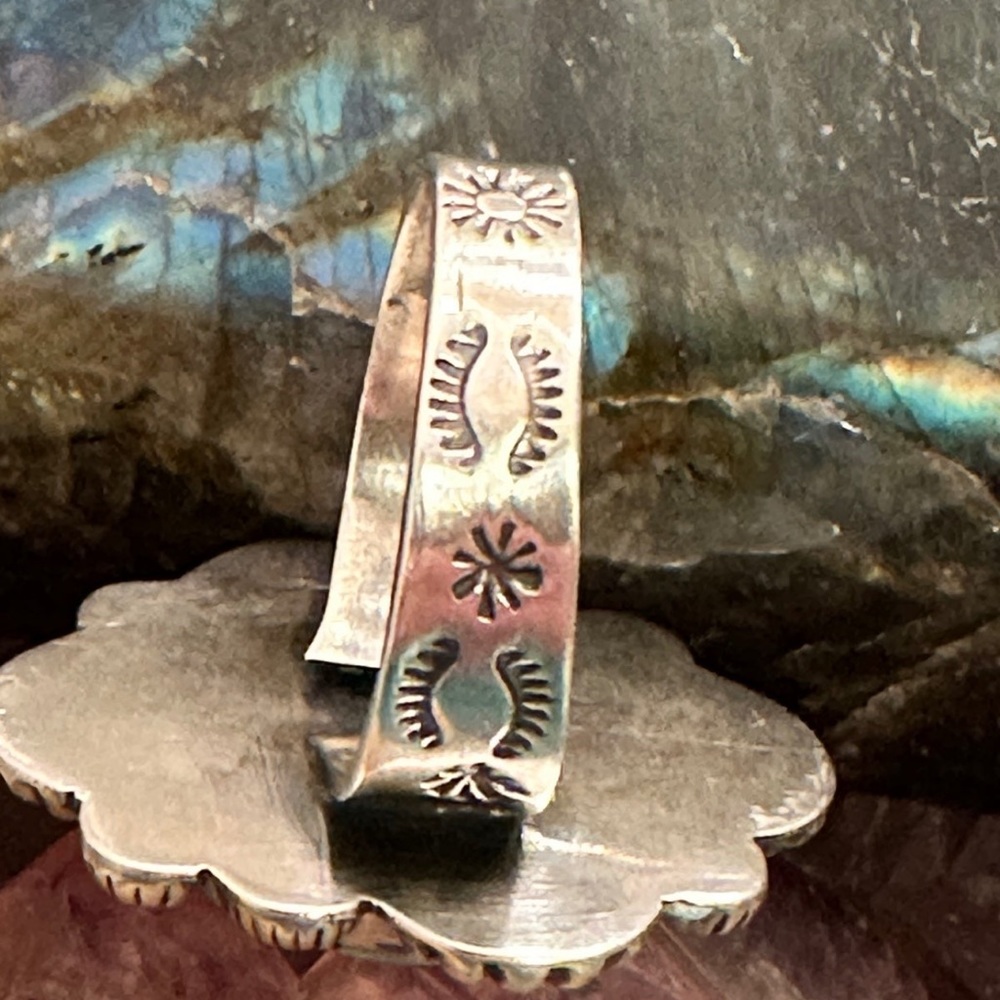 Turquoise Adjustable 925 Solid Sterling Silver Ri… - image 2